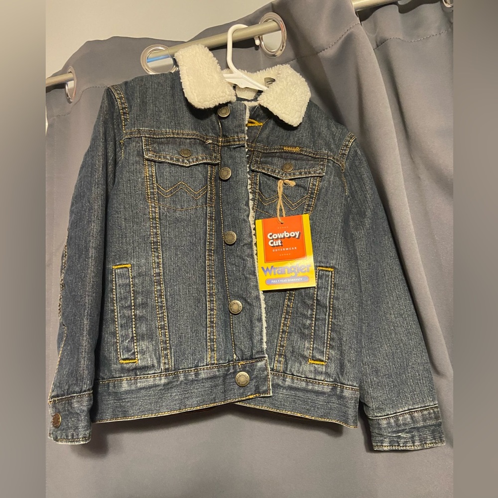 Wrangler Boys Sherpa Lined Denim Jacket size small